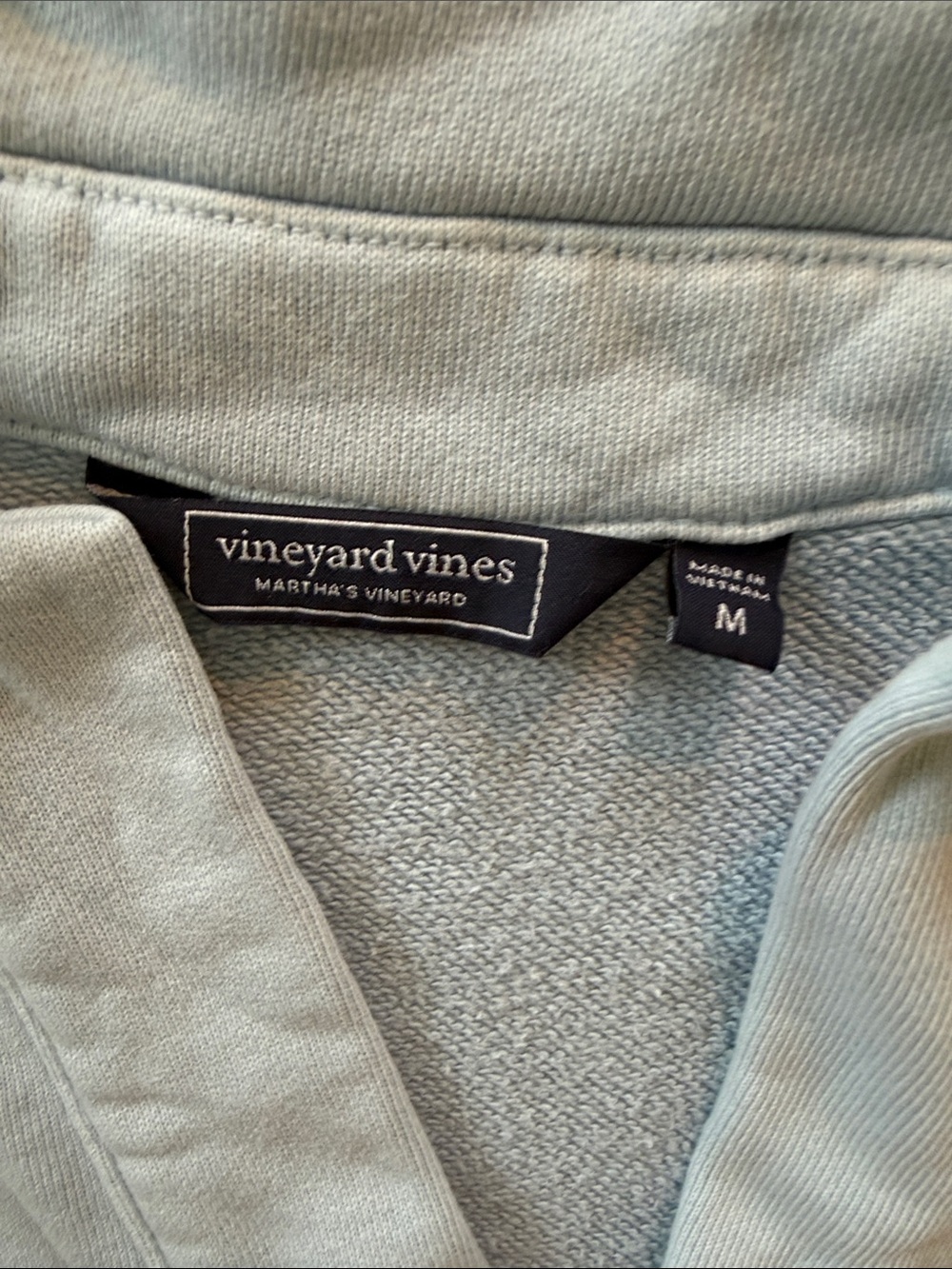 Vineyard Vines Light Blue Collared V-Neck Pullover Sweatshirt - Picture 2 of 3